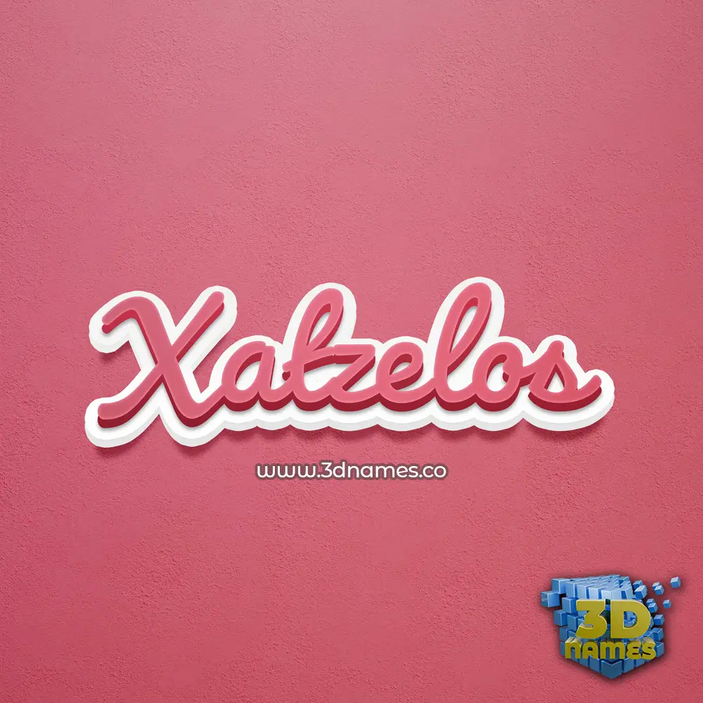 xatzelos in Red Scribble style - 3D name wallpaper