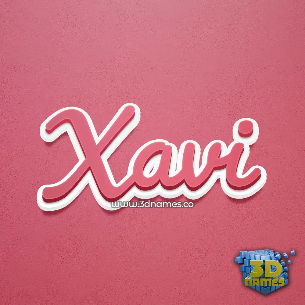 xavi in Red Scribble style - 3D name wallpaper