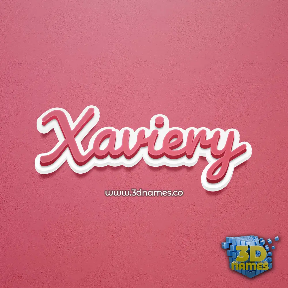 xaviery in Red Scribble style - 3D name wallpaper