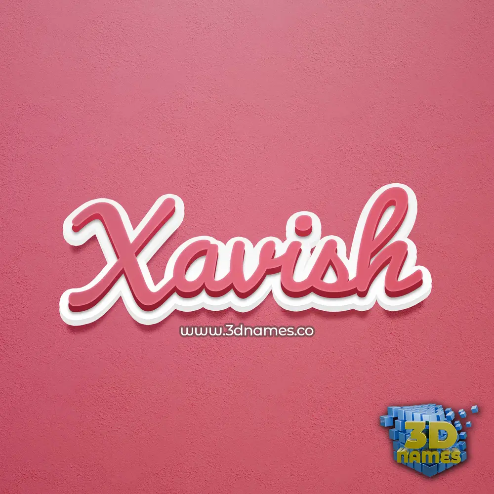 xavish in Red Scribble style - 3D name wallpaper