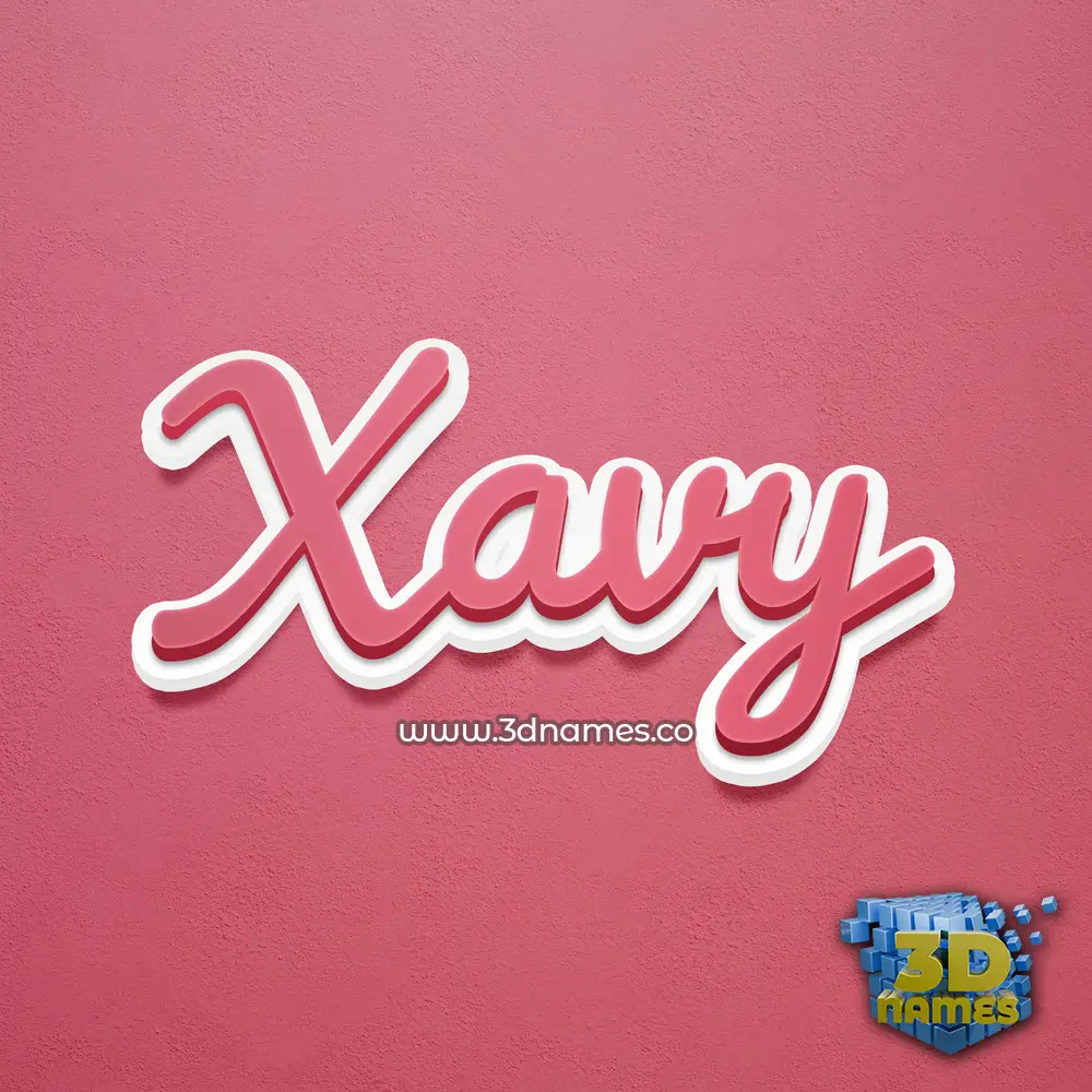 xavy in Red Scribble style - 3D name wallpaper