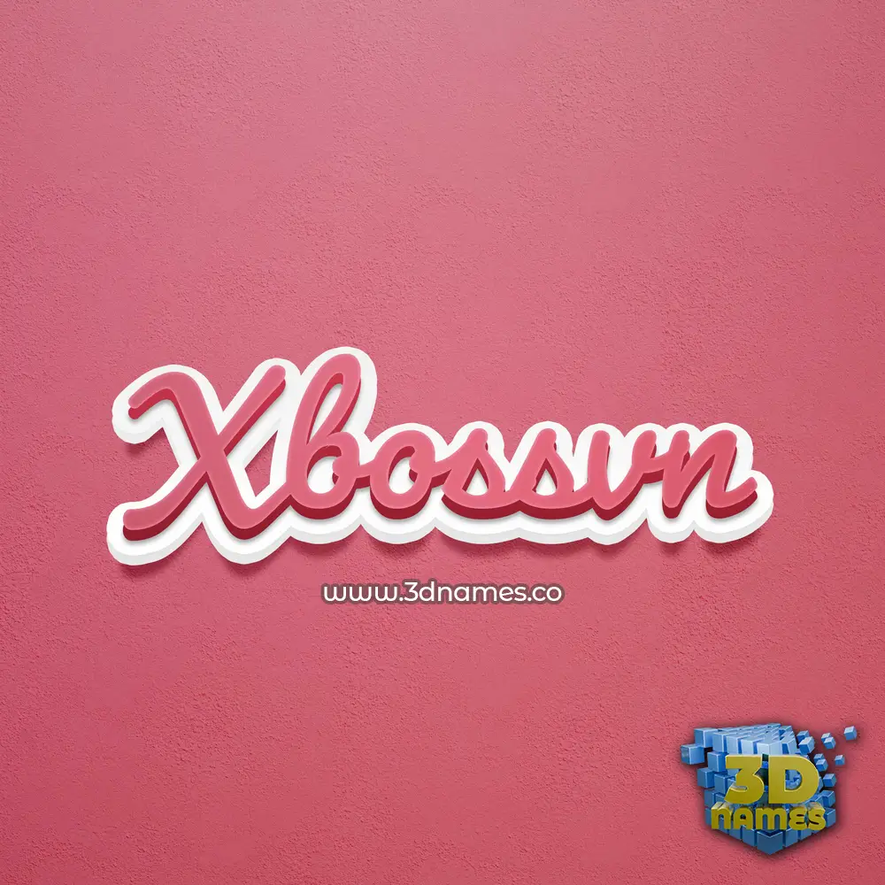 xbossvn in Red Scribble style - 3D name wallpaper