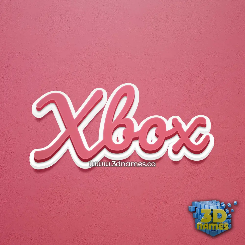 xbox in Red Scribble style - 3D name wallpaper