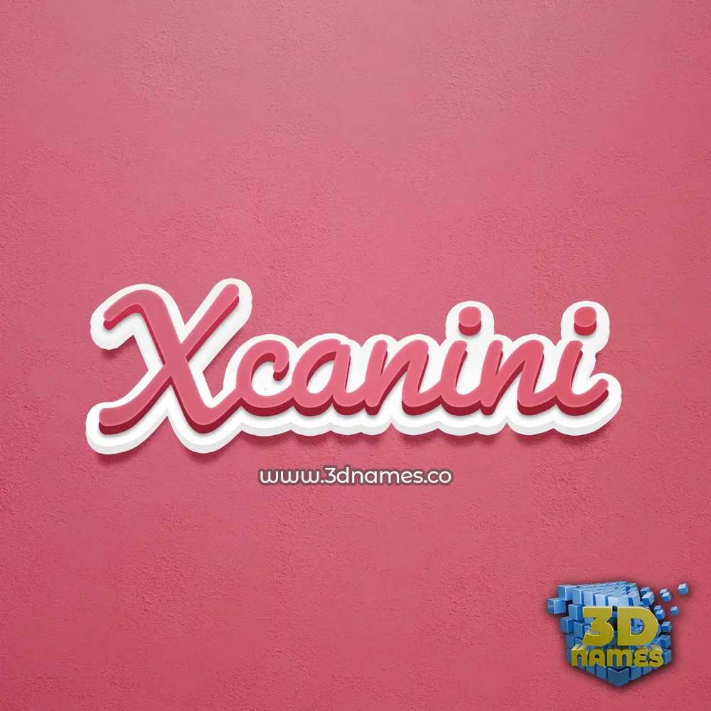 xcanini in Red Scribble style - 3D name wallpaper
