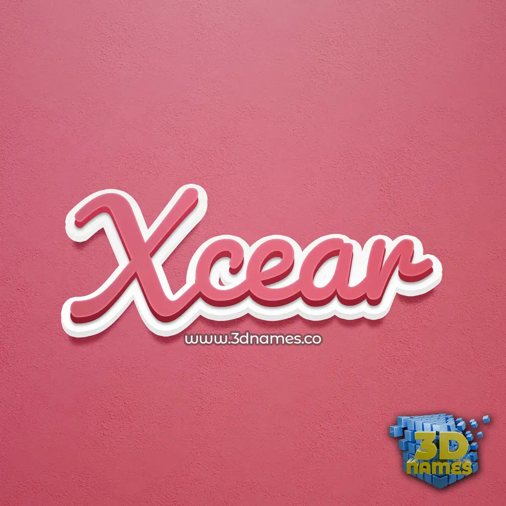 xcear in Red Scribble style - 3D name wallpaper