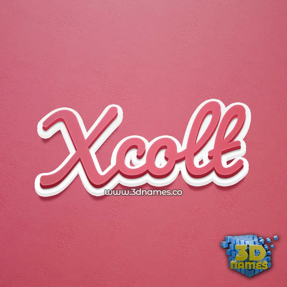 xcolt in Red Scribble style - 3D name wallpaper
