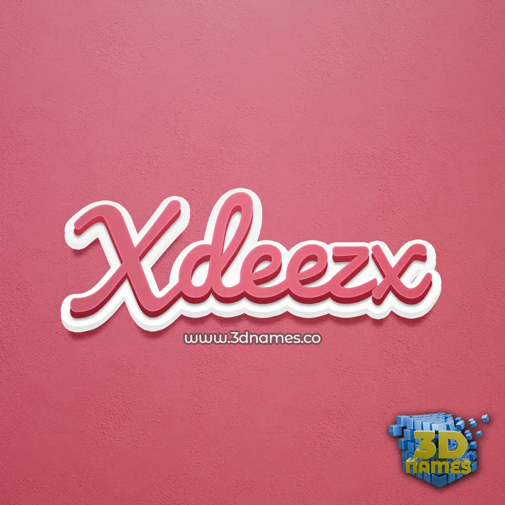 xdeezx in Red Scribble style - 3D name wallpaper