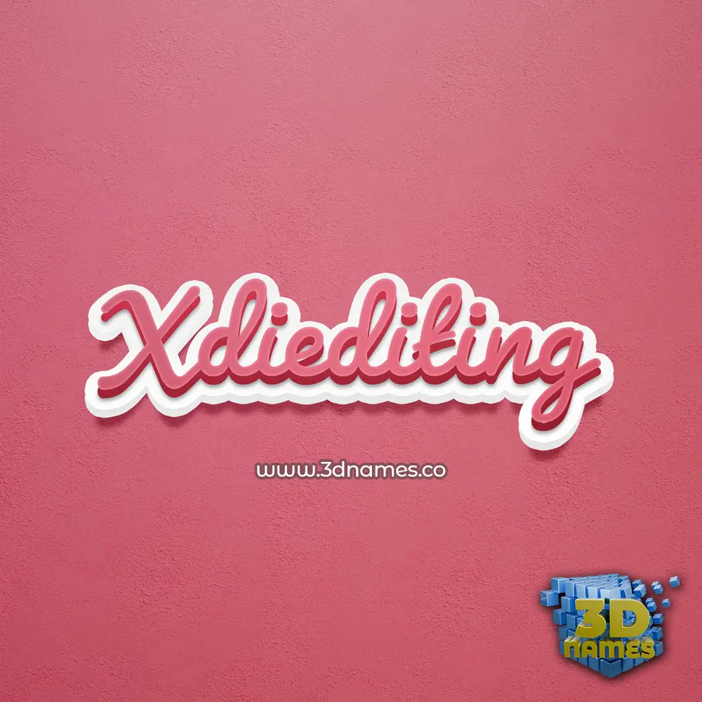 xdiediting in Red Scribble style - 3D name wallpaper