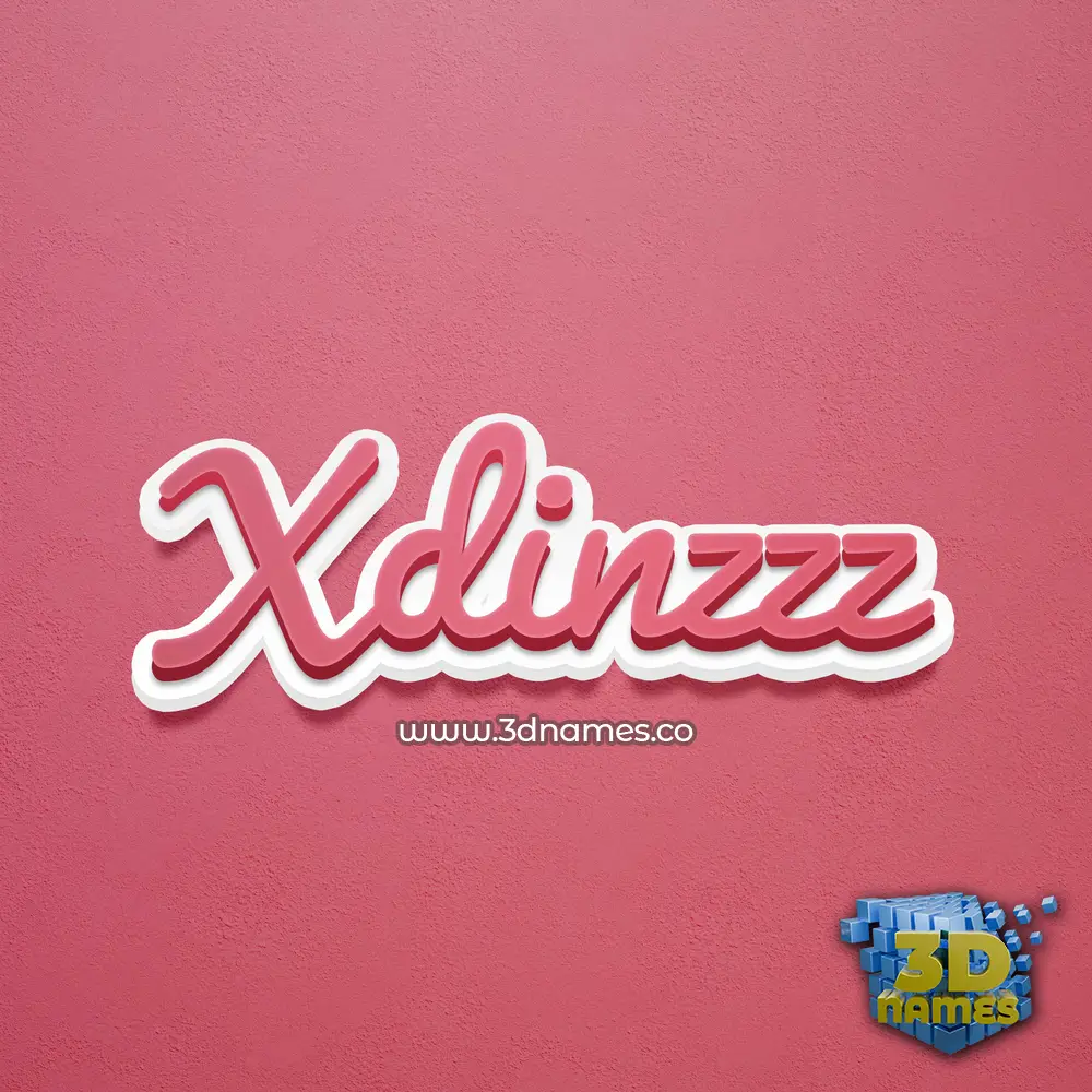 xdinzzz in Red Scribble style - 3D name wallpaper