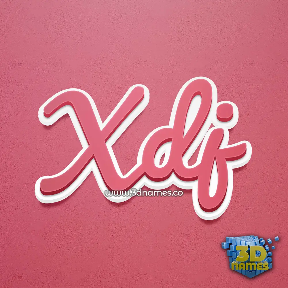 xdj in Red Scribble style - 3D name wallpaper