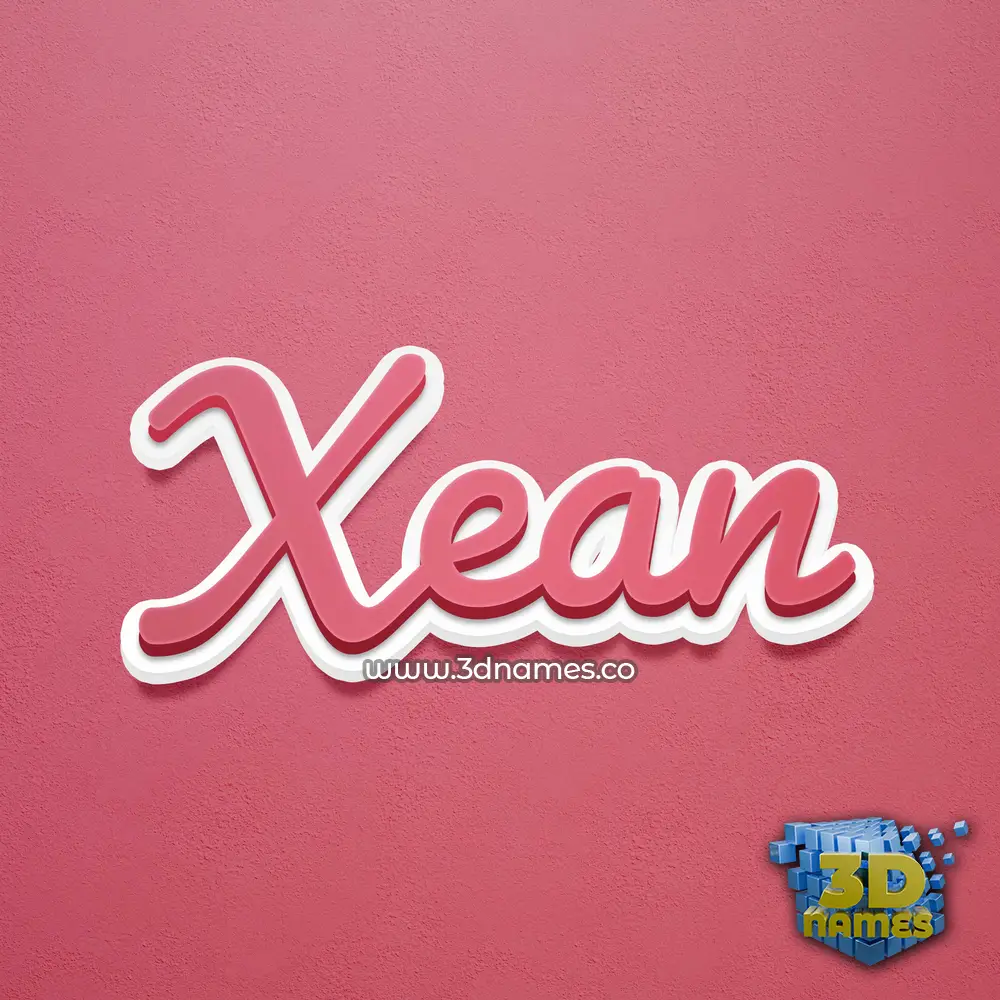 xean in Red Scribble style - 3D name wallpaper