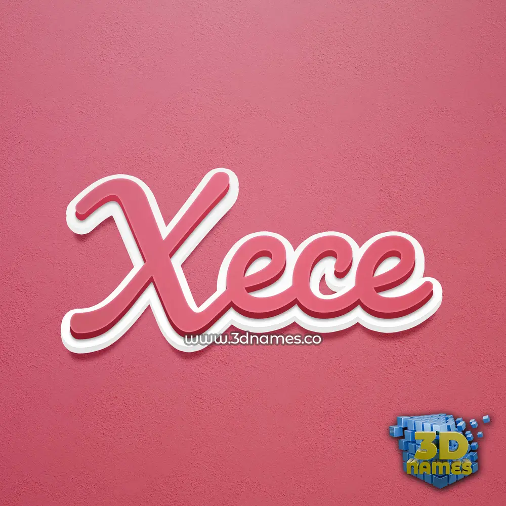 xece in Red Scribble style - 3D name wallpaper