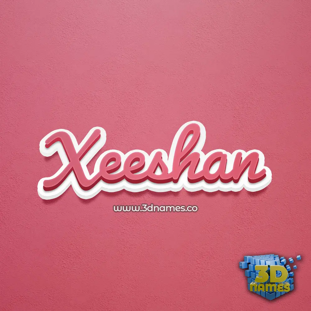 xeeshan in Red Scribble style - 3D name wallpaper