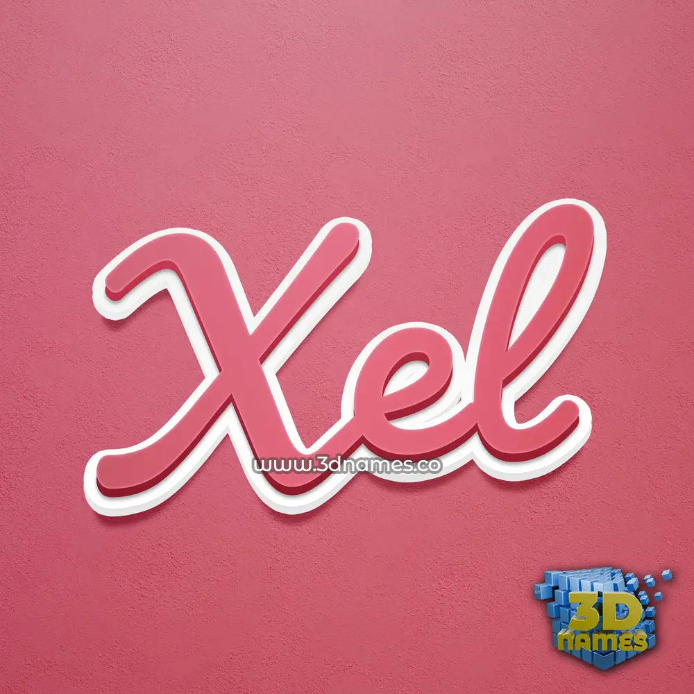 xel in Red Scribble style - 3D name wallpaper