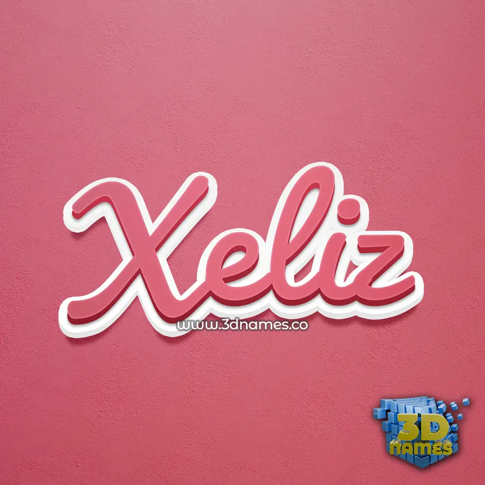 xeliz in Red Scribble style - 3D name wallpaper