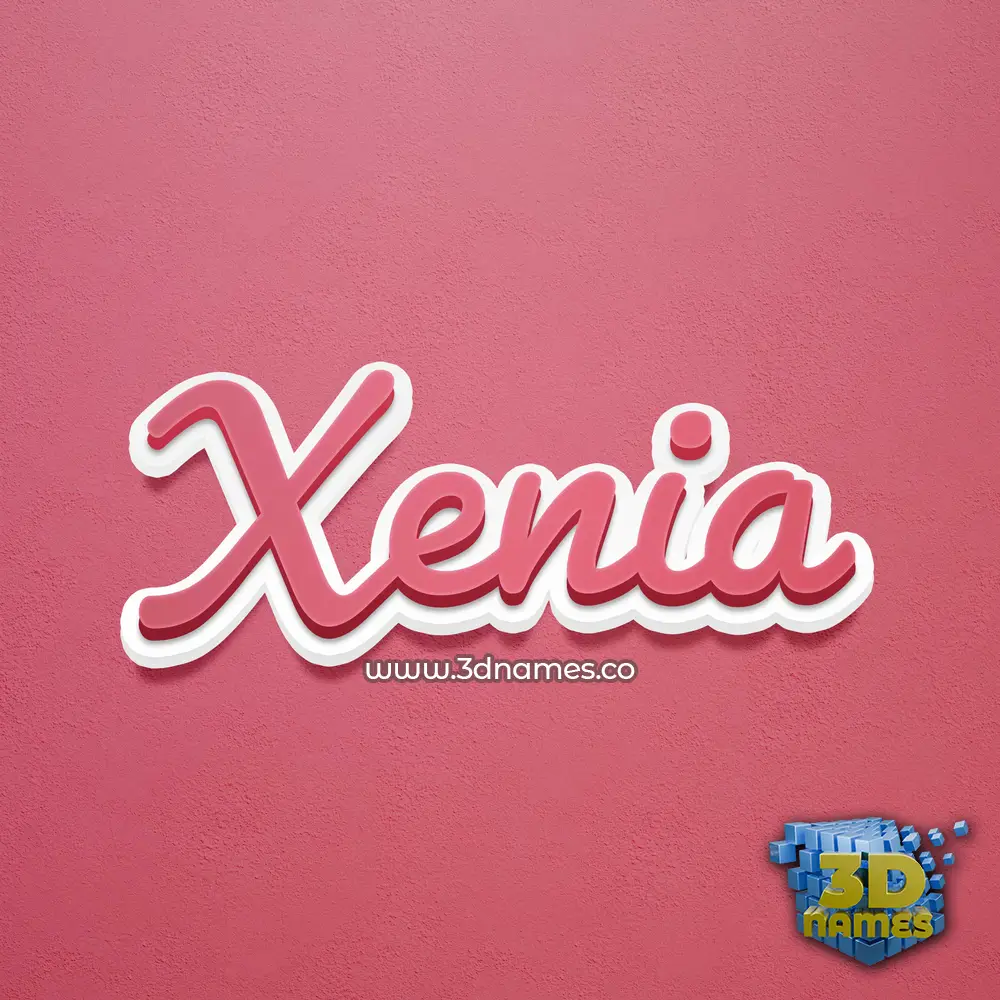 xenia in Red Scribble style - 3D name wallpaper