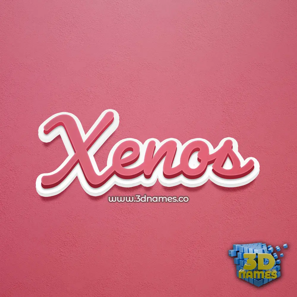 xenos in Red Scribble style - 3D name wallpaper