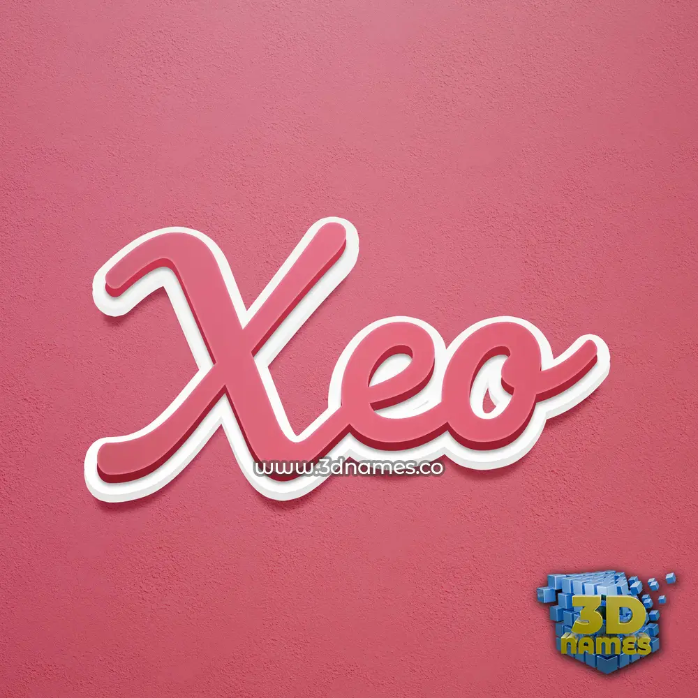xeo in Red Scribble style - 3D name wallpaper