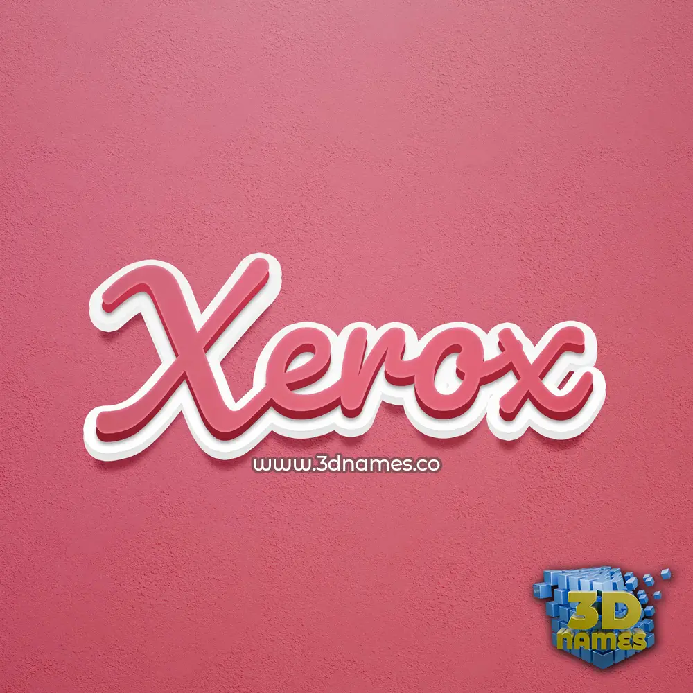 xerox in Red Scribble style - 3D name wallpaper