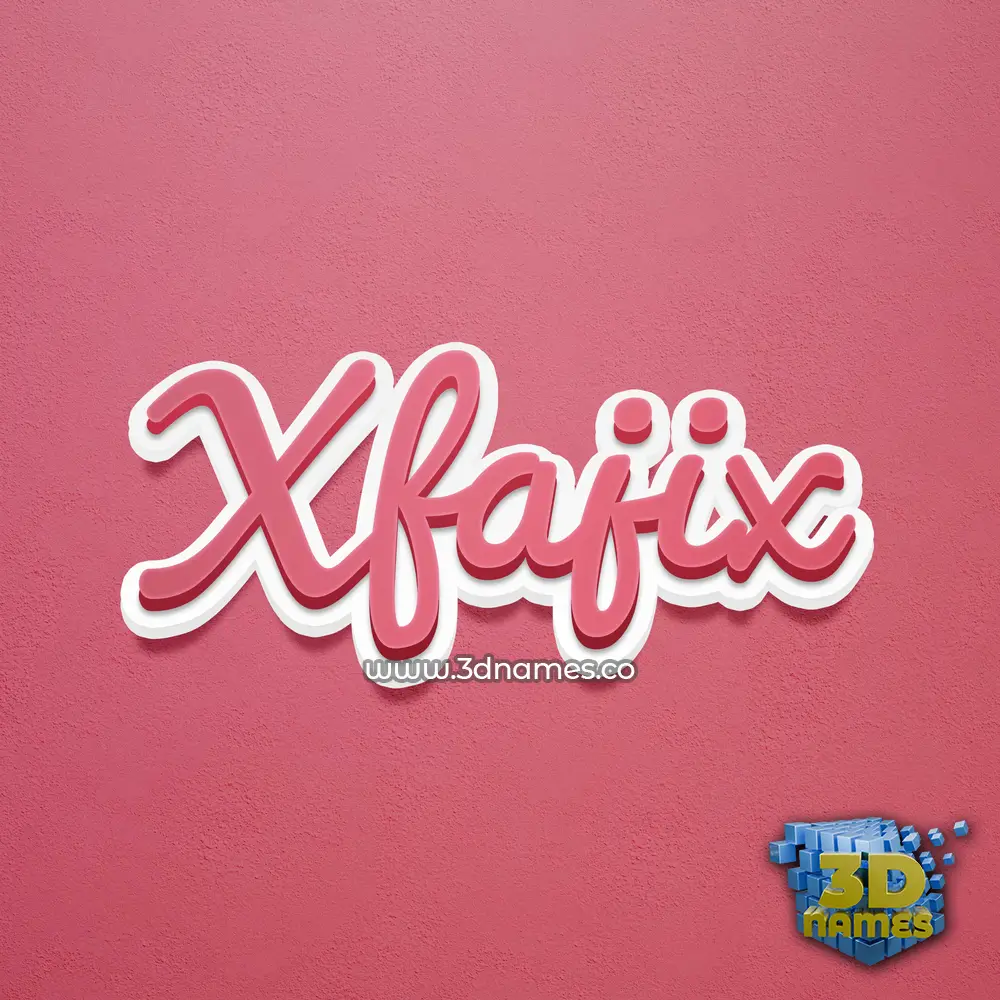 xfajix in Red Scribble style - 3D name wallpaper