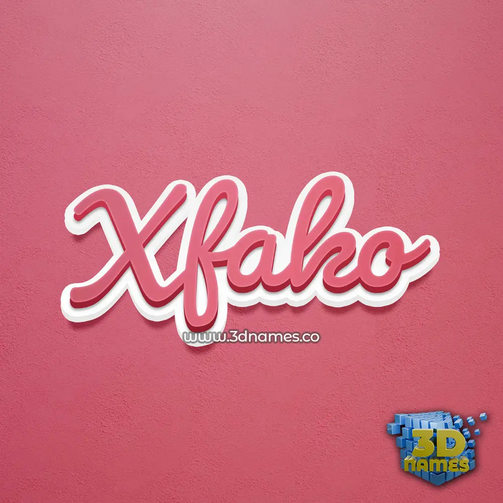 xfako in Red Scribble style - 3D name wallpaper