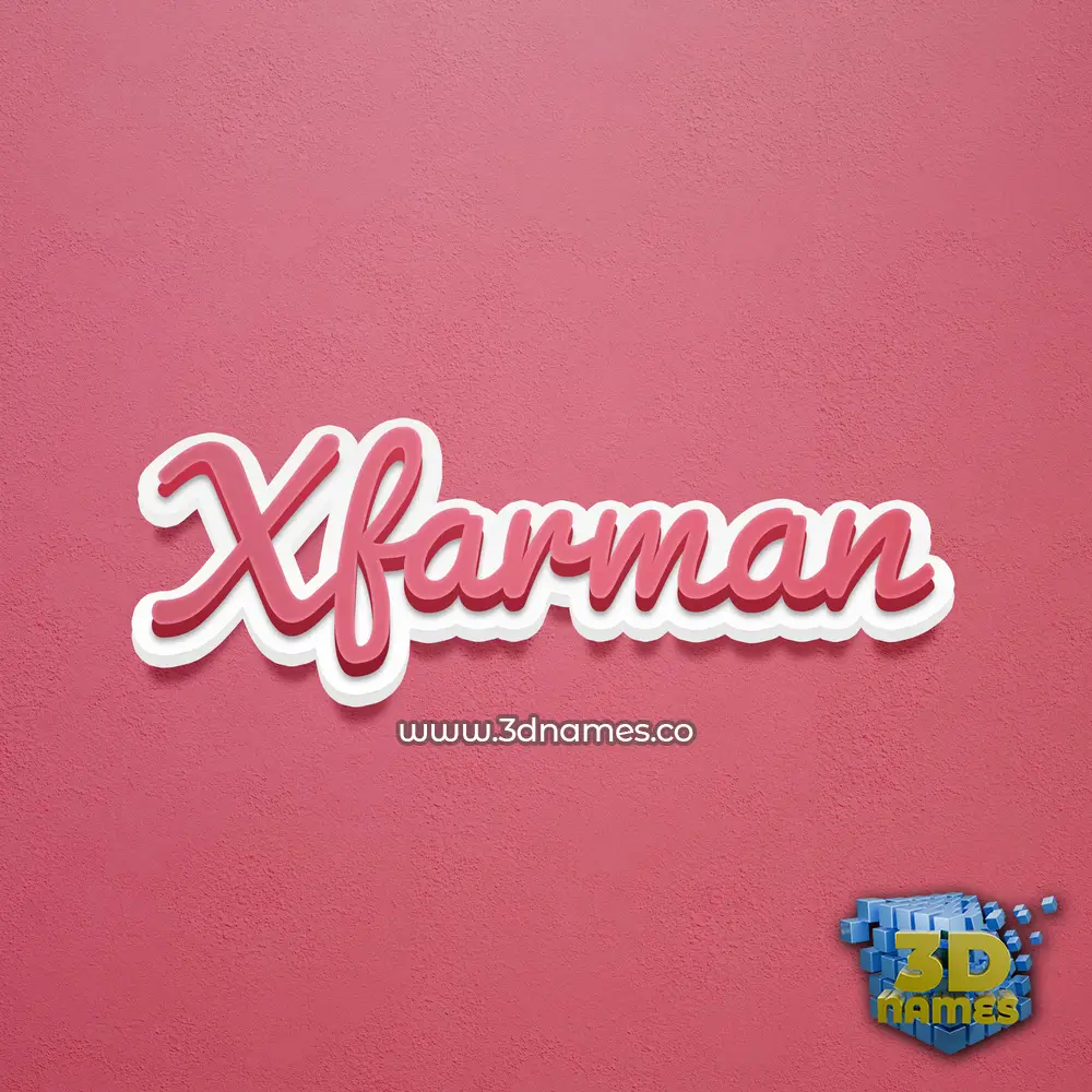 xfarman in Red Scribble style - 3D name wallpaper