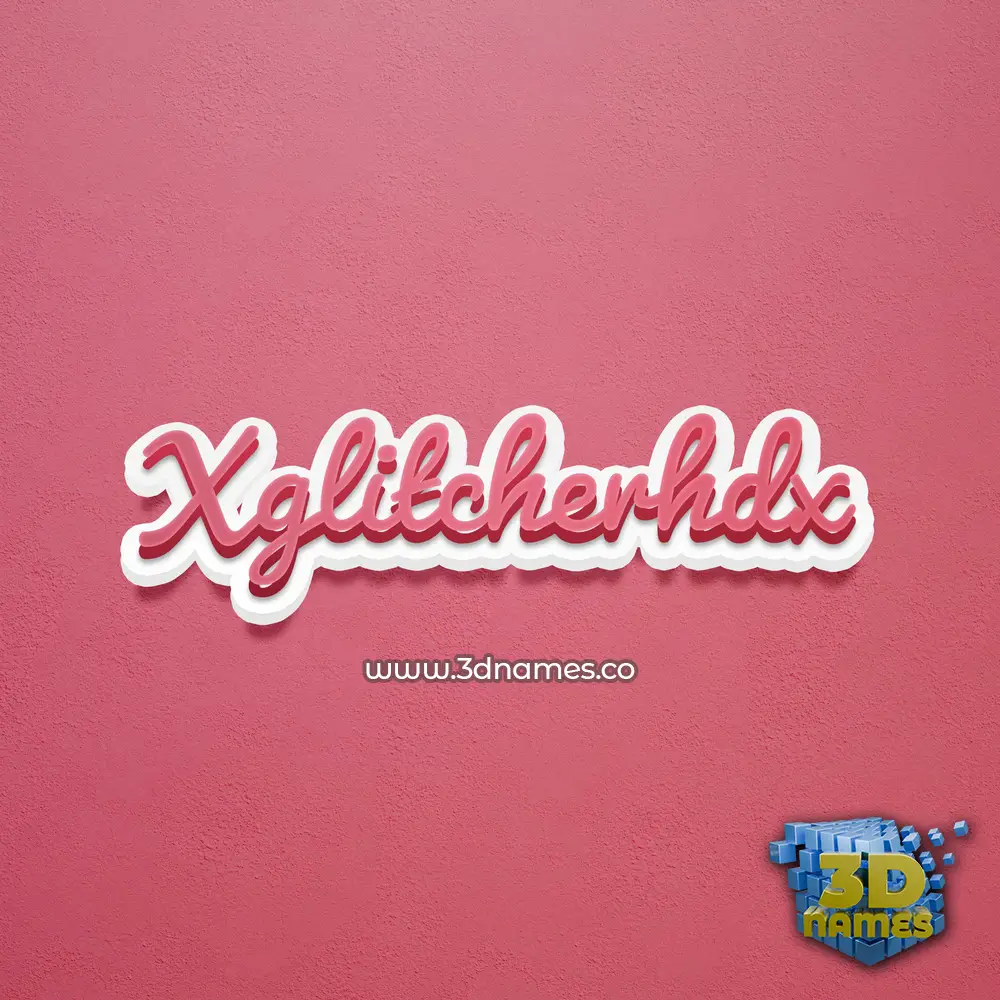 xglitcherhdx in Red Scribble style - 3D name wallpaper