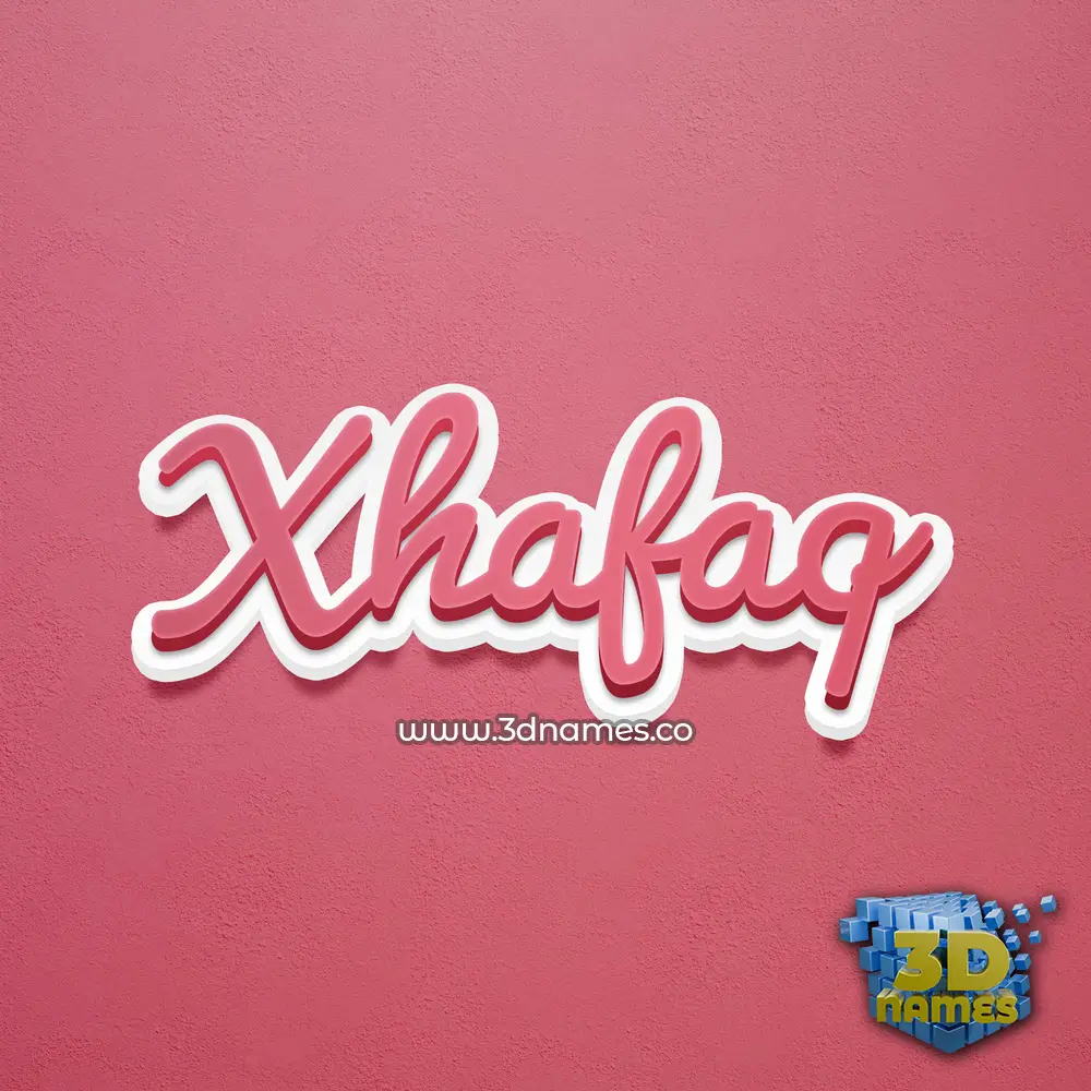 xhafaq in Red Scribble style - 3D name wallpaper
