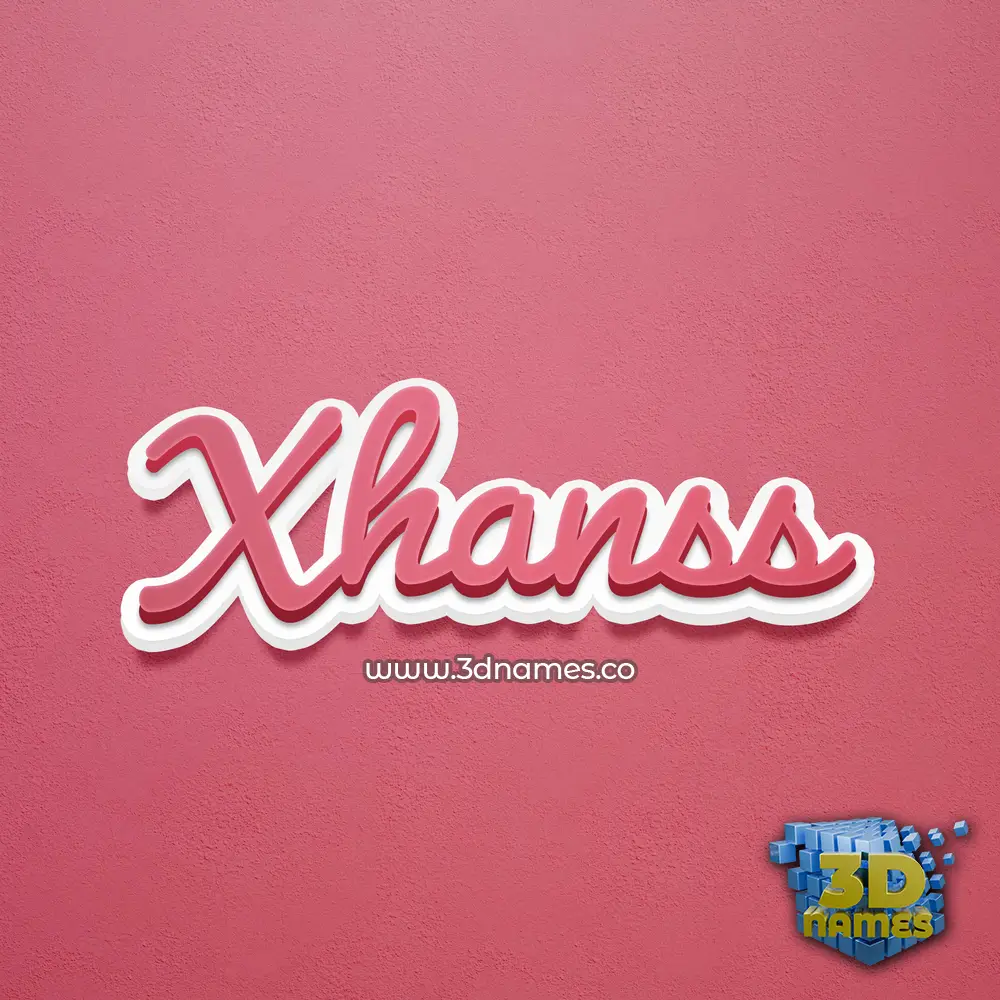 xhanss in Red Scribble style - 3D name wallpaper