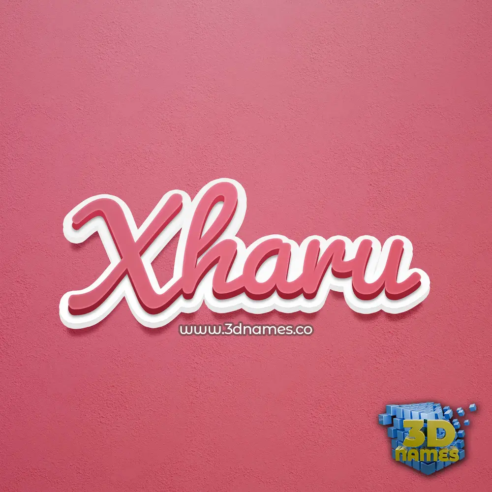 xharu in Red Scribble style - 3D name wallpaper