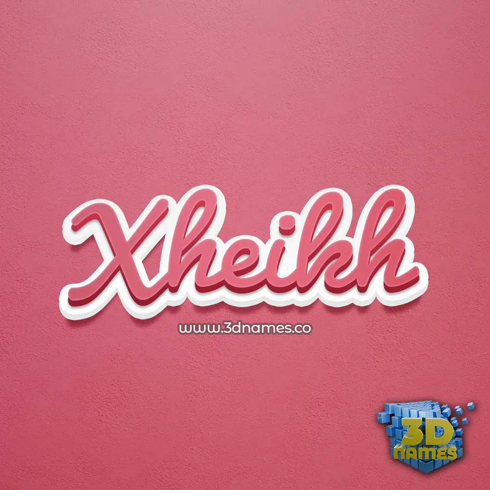 xheikh in Red Scribble style - 3D name wallpaper