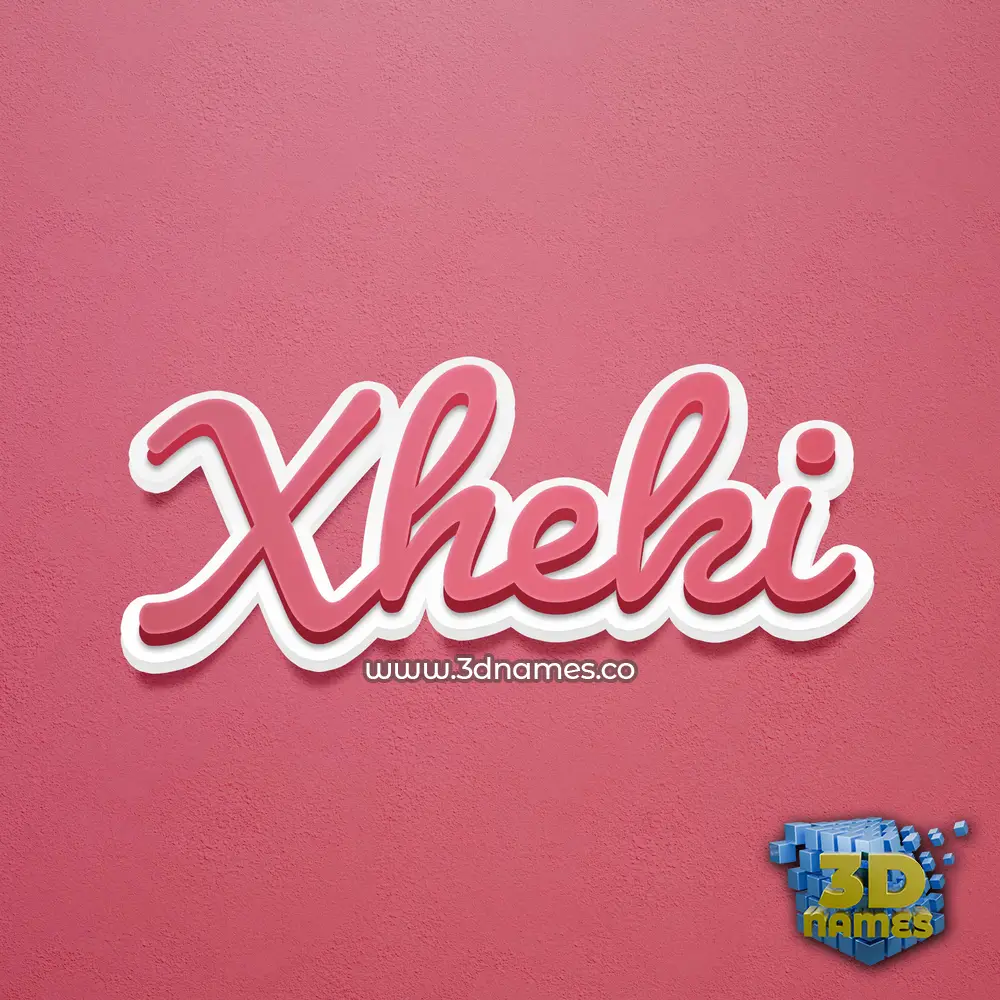 xheki in Red Scribble style - 3D name wallpaper