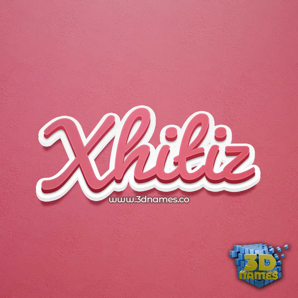 xhitiz in Red Scribble style - 3D name wallpaper