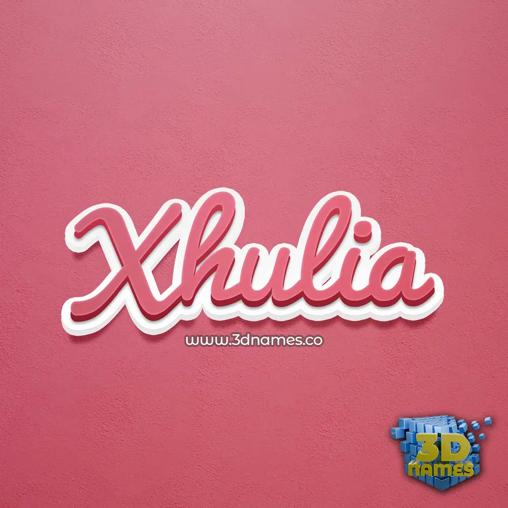 xhulia in Red Scribble style - 3D name wallpaper