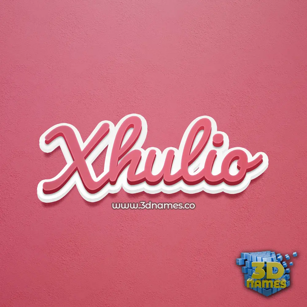 xhulio in Red Scribble style - 3D name wallpaper