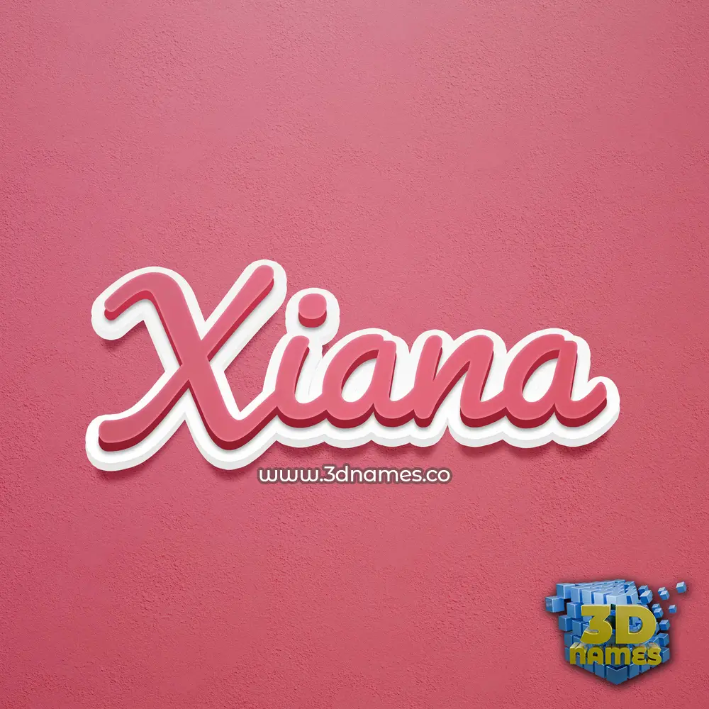 xiana in Red Scribble style - 3D name wallpaper