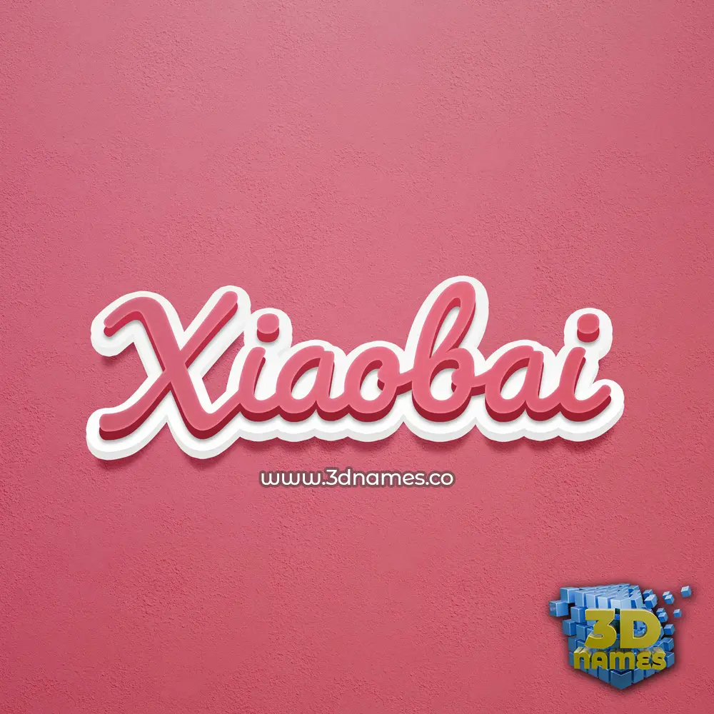 xiaobai in Red Scribble style - 3D name wallpaper
