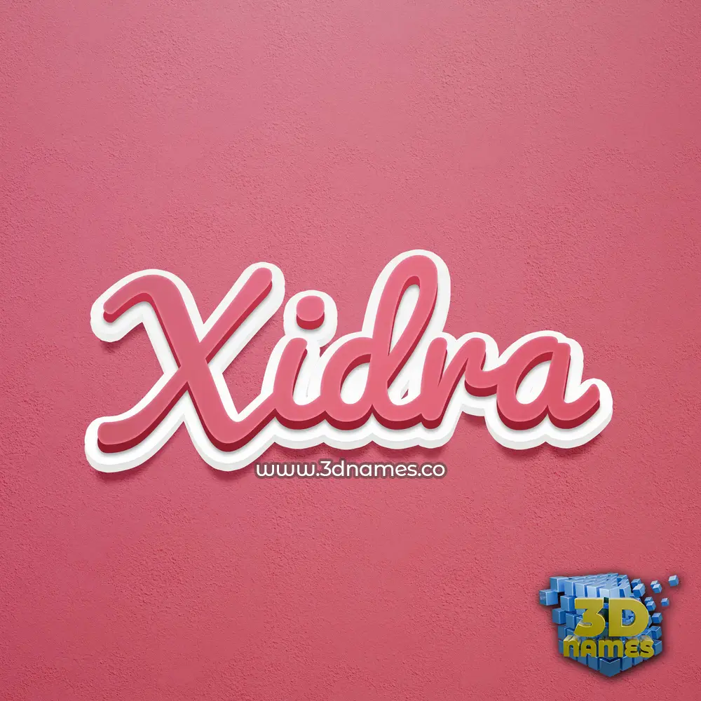xidra in Red Scribble style - 3D name wallpaper