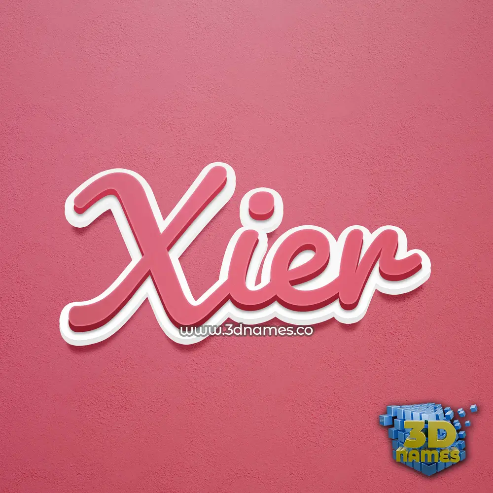 xier in Red Scribble style - 3D name wallpaper
