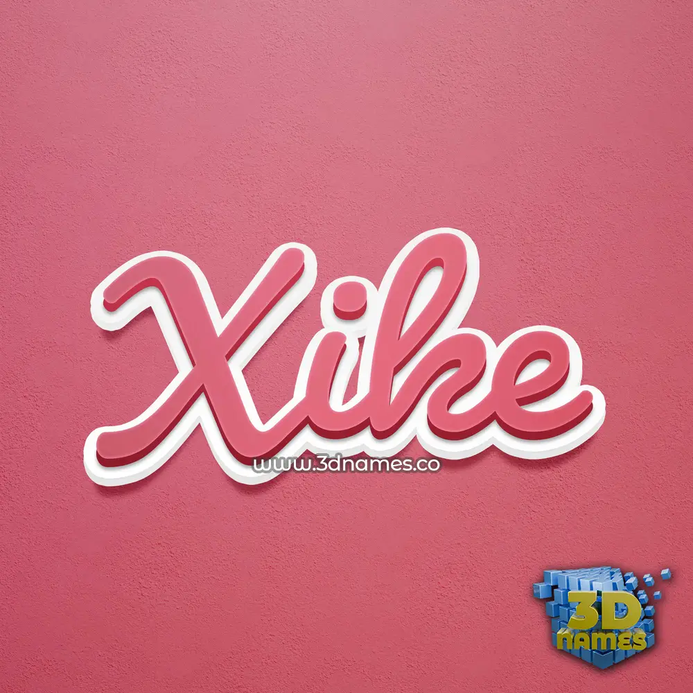 xike in Red Scribble style - 3D name wallpaper