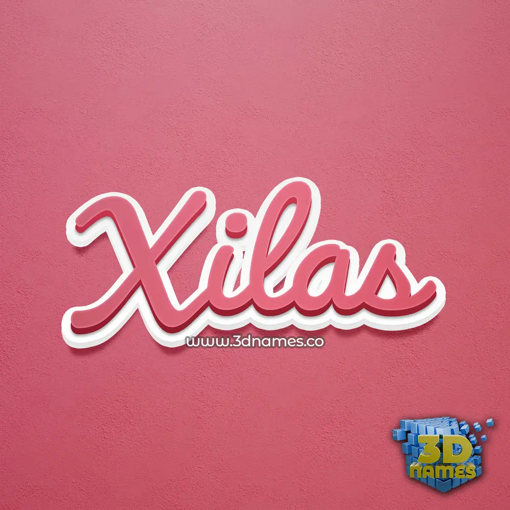 xilas in Red Scribble style - 3D name wallpaper