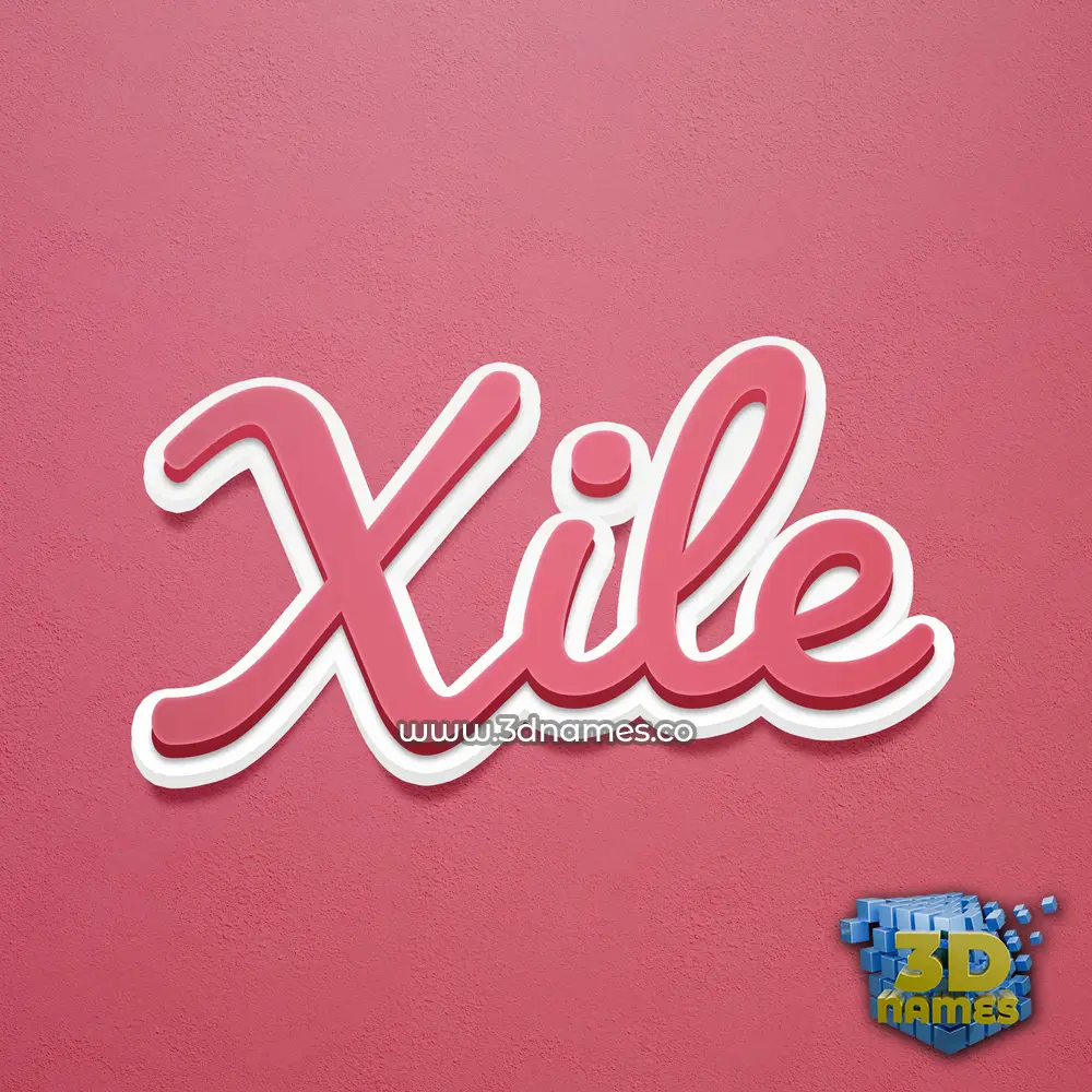 xile in Red Scribble style - 3D name wallpaper