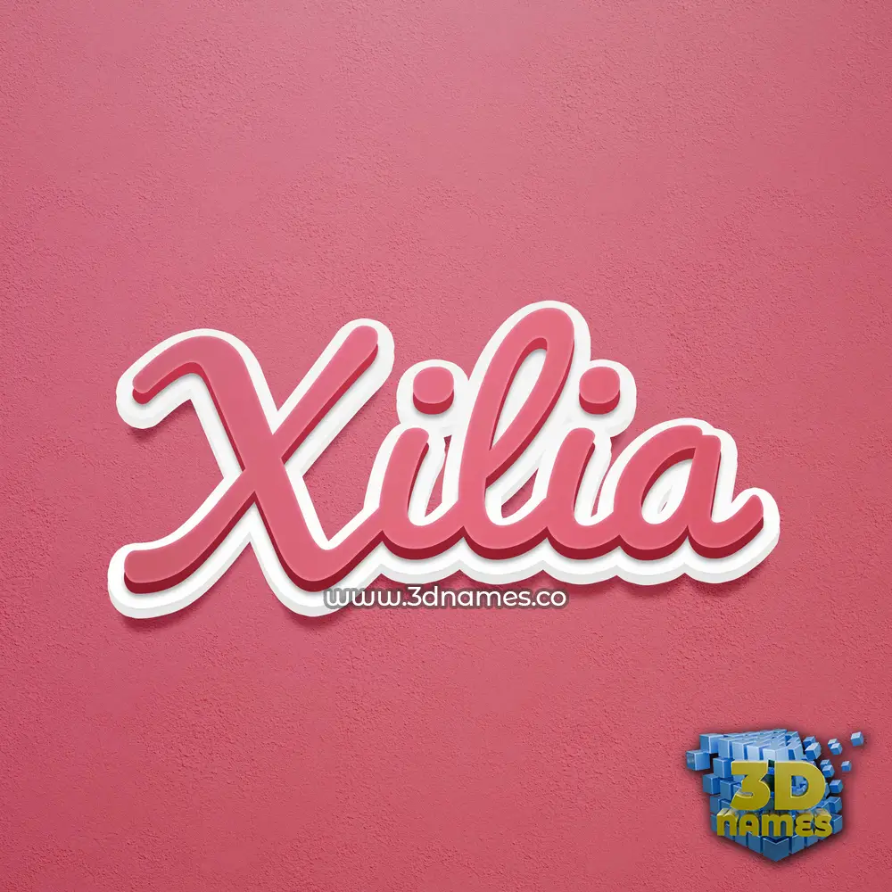 xilia in Red Scribble style - 3D name wallpaper