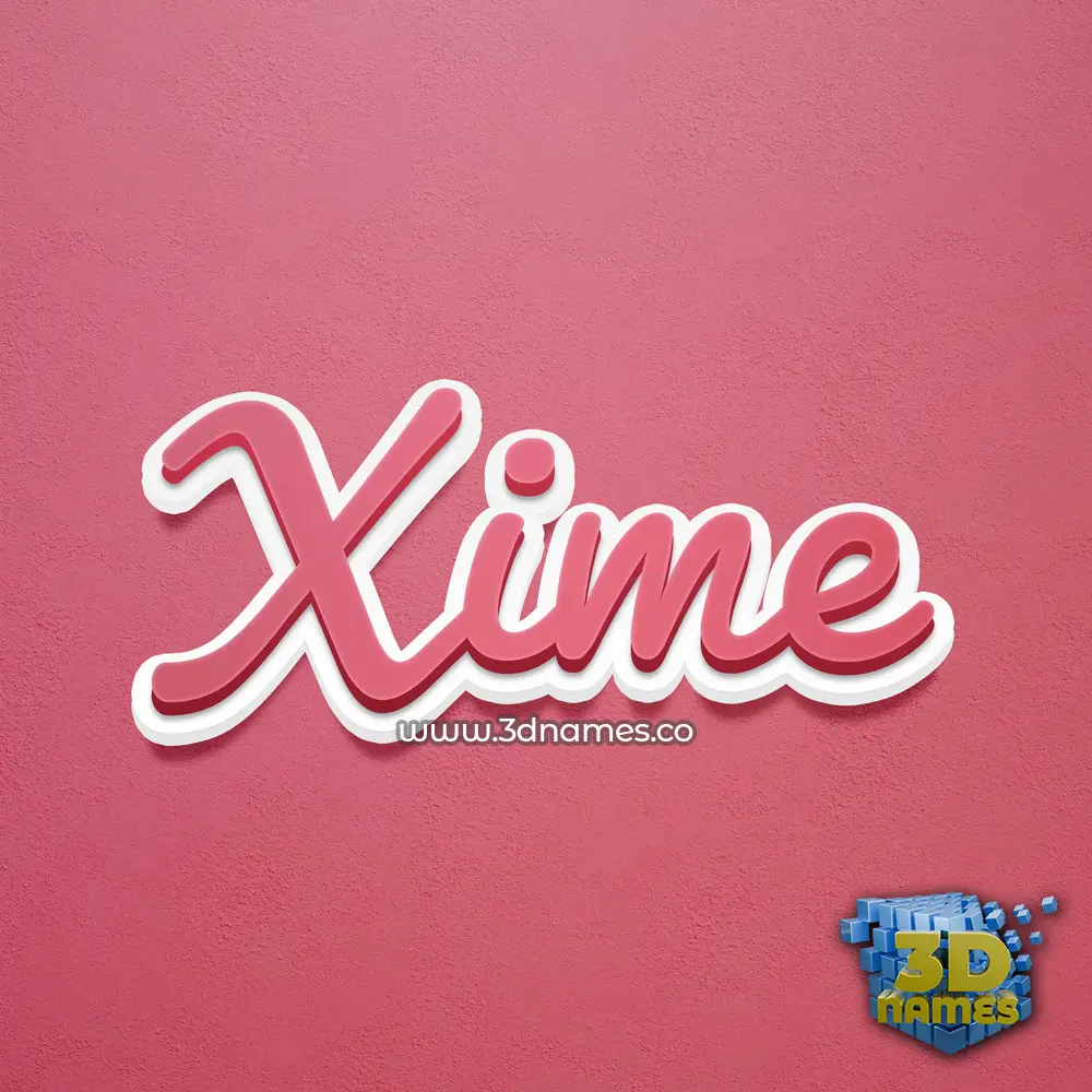 xime in Red Scribble style - 3D name wallpaper