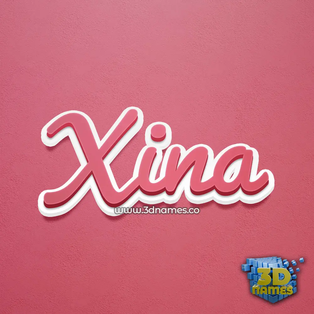 xina in Red Scribble style - 3D name wallpaper