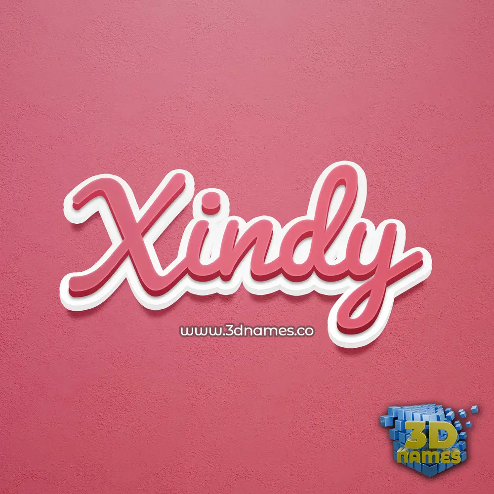 xindy in Red Scribble style - 3D name wallpaper