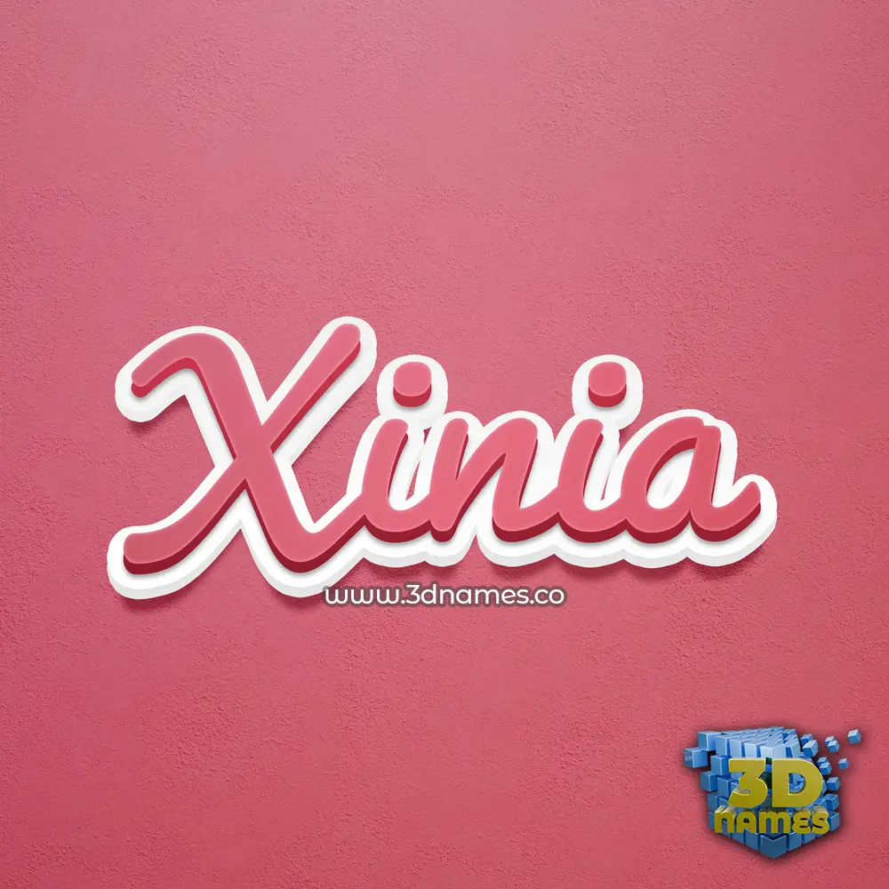 xinia in Red Scribble style - 3D name wallpaper