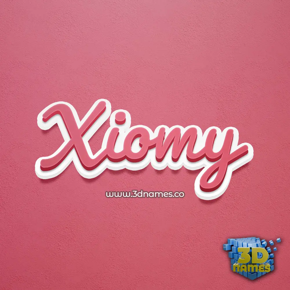 xiomy in Red Scribble style - 3D name wallpaper