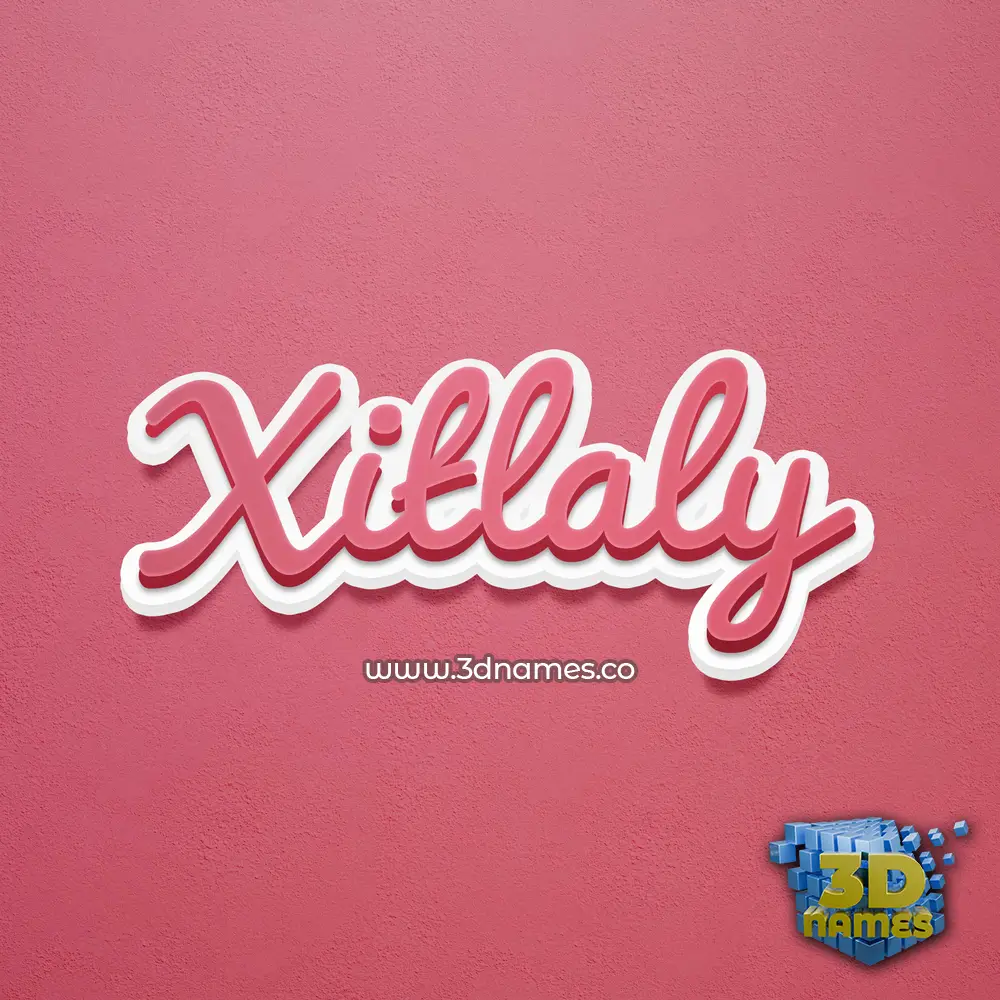 xitlaly in Red Scribble style - 3D name wallpaper