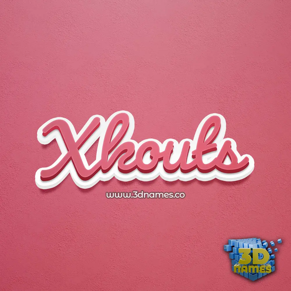 xkouts in Red Scribble style - 3D name wallpaper